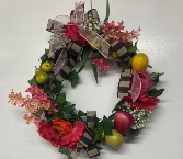 FRUIT AND FLOWERS  SILK WREATH 