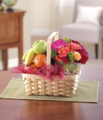 Fruit & Flower Basket Gift Basket
