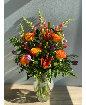 Blooming At Sunrise Vase Arrangement 