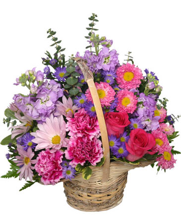 Sweetly Spring Basket Flower Arrangement in Midlothian, VA | Lasting Florals