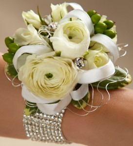 White Wedding Corsage 