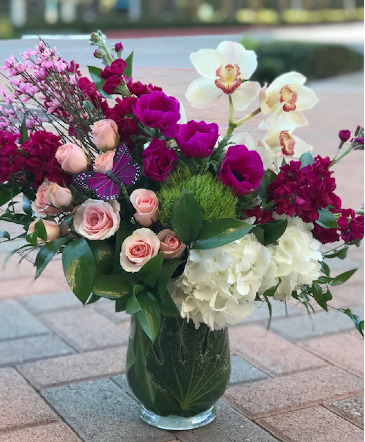 Fuchsia Blooms Vase Arrangement  in Irvine, CA | Faith And Blooms by Lily Fiore