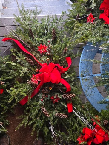 Full Size Grave Blanket Christmas Greens in Middletown, NY | ABSOLUTELY FLOWERS