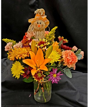 Fun Fall Flowers vase