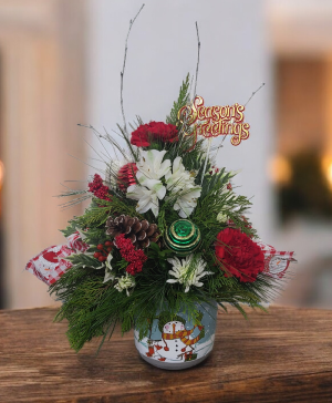 Fun Time Snowman FHF-C2025 Fresh Flower Arrangement (Local Delivery Only)