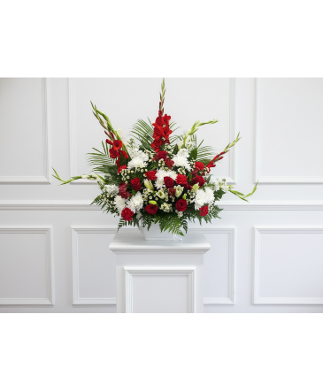 Funeral Basket Arrangement #02  in Monroe, NC | MONROE FLORIST & GIFTS