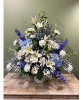 Blue, White, and Silver Mache CFP45-7A