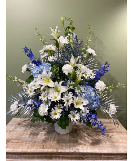 Blue, White, and Silver Mache CFP45-7A