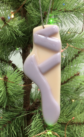 Fused glass tree ornament / suncatcher Ginger glass 