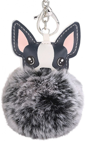 Fuzzy Dog Keychain, assorted colours 