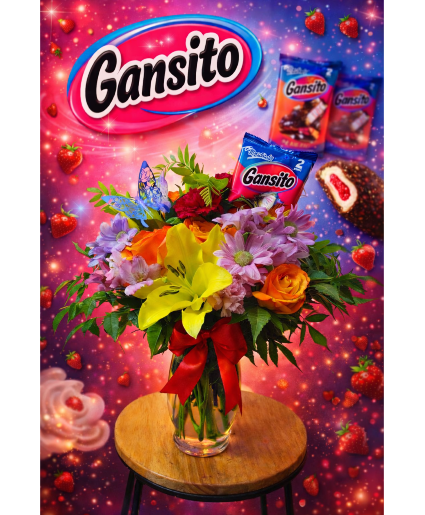 Gansito Kiss Bouquet Call Us for Faster Service & Daily Specials: (915) 303-8500 Text Us to Order Anytime: (915) 505-3708 Your trusted source for Flowers & Delivery in El Paso TX