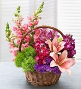 Garden Basket Basket Mix Flowers