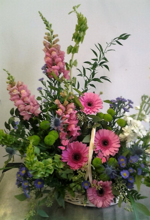 Garden Basket Sympathy Arrangement Wicker