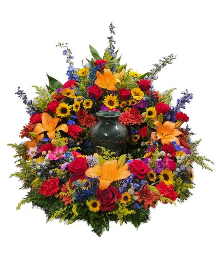 Garden Blooms Urn Wreath Wrap 