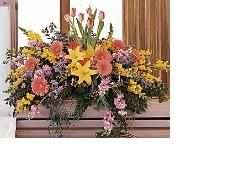 GARDEN CASKET SPRAY FUNERAL FLOWERS