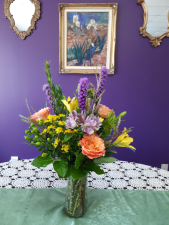 Garden color trio vase arrangement