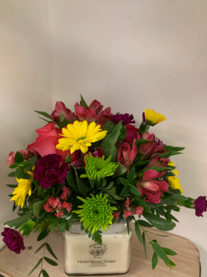 Garden Flower  Candle Arrangement