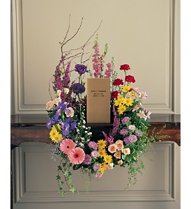 Garden Flower Wreath Memorial Urn Surround