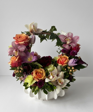 Garden Halo Flower Arrangement in Hayward, CA | A STREET FLORIST