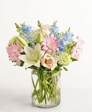 Garden Meadow  pinks blues spring 