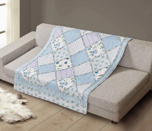 Garden of Blues Quilted Throw 