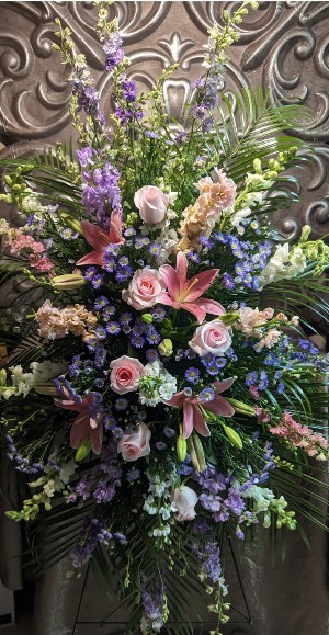 Garden of pink and purple  Standing spray