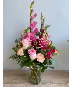 Pink Garden Vase Arrangement 