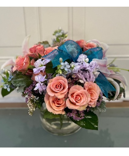 Tea Rose Delight Ceramic Arrangement