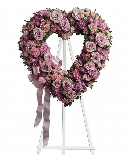 Garden Rose Heart Standing Spray