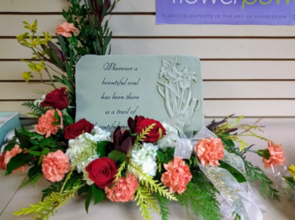 Garden Stone Keepsake with Flowers 