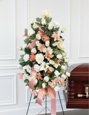 Gentle Grace Silk Standing Spray  Sympathy Silk Arrangement