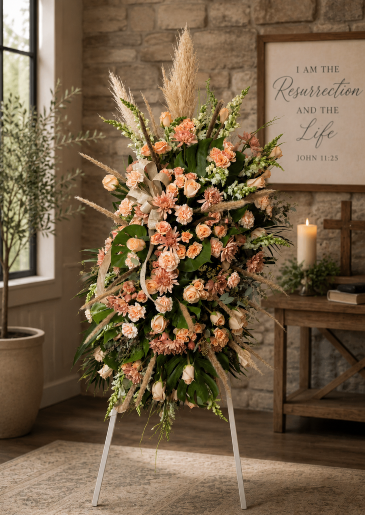 Gentle Grace Standing Spray  in Warrenton, MO | A Moment Of Grace Florist