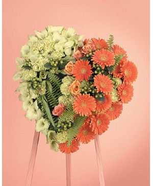 Gentle Remembrance Heart Standing Spray