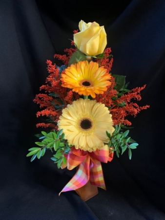Gerbera and Rose Bud Vase