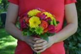 gerbera daisy bridesmaid bouquet wedding