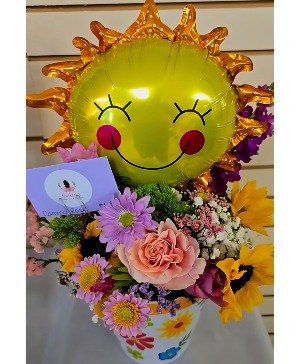 Get Well Soon flowers & ballon Get Well Soon