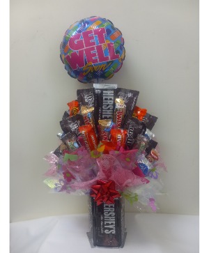 Get well  soon hersheys candy bouquet 
