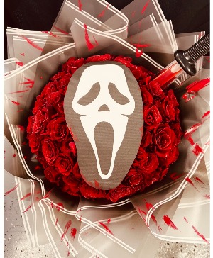 GHOST FACE BOUQUET  SPOOKY HALLOWEEN 