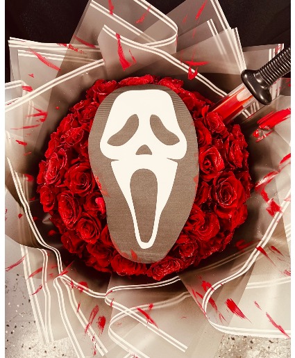 GHOST FACE BOUQUET  SPOOKY HALLOWEEN 