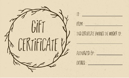 Gift Certificate  Custom Original