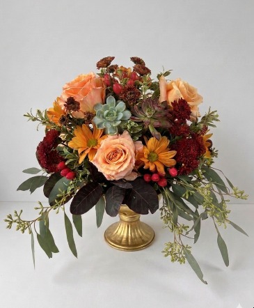 Gilded Velvet Centerpiece Floral Arrangement in Hayward, CA | A STREET FLORIST