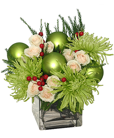 GLAMOROUS GREEN Holiday Bouquet in Yankton, SD | Pied Piper Flowers & Gifts
