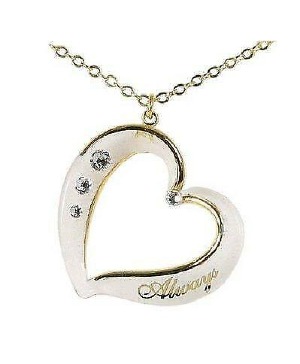Glass Baron ~ "Always Crystal Heart Necklace 