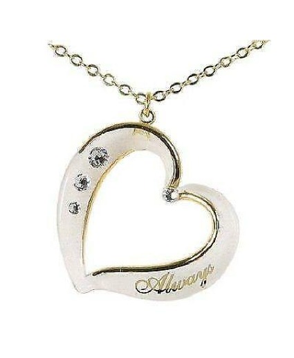 Glass Baron ~ "Always Crystal Heart Necklace 