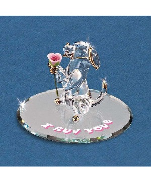 Glass Baron ~ Dog Puppy I Ruv You ~ Crystal Eyes 
