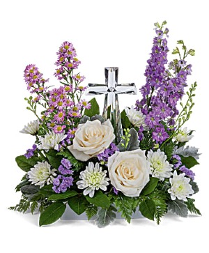 Glass Cross Floral Design Table design
