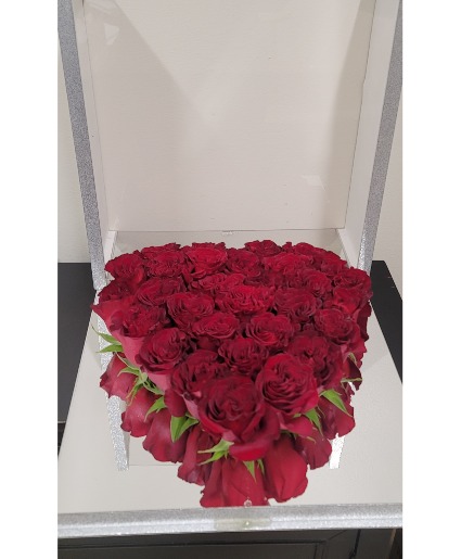 glass mirror rose box 