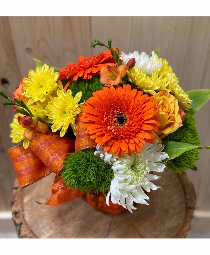 Glass Pumpkin Arrangement 