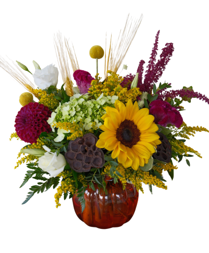 Glass Pumpkin Designer's Choice Vase Arrangement 