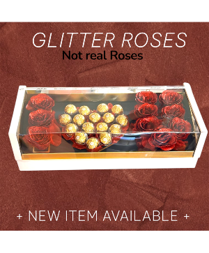 Glitter Roses y chocolates  Rosas Artificiales 